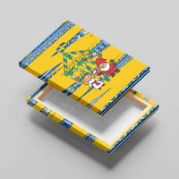 Sweden Christmas Canvas Wall Art with Santa Lucia Girl Midsummer Pole Swedish Flag and Nordic Pattern Design - Wonder Print Shop