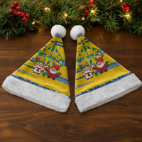 Sweden Christmas Santa Hat with Santa Lucia Girl Midsummer Pole Swedish Flag and Nordic Pattern Design - Wonder Print Shop