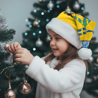 Sweden Christmas Santa Hat with Santa Lucia Girl Midsummer Pole Swedish Flag and Nordic Pattern Design - Wonder Print Shop
