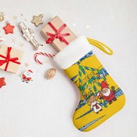 Sweden Christmas Stocking with Santa Lucia Girl Midsummer Pole Swedish Flag and Nordic Pattern Design - Wonder Print Shop