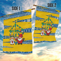 Sweden Christmas Garden Flag with Santa Lucia Girl Midsummer Pole Swedish Flag and Nordic Pattern Design - Wonder Print Shop
