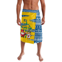 Sweden Christmas Lavalava with Santa Lucia Girl Midsummer Pole Swedish Flag and Nordic Pattern Design - Wonder Print Shop