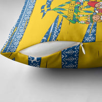 Sweden Christmas Pillow Cover with Santa Lucia Girl Midsummer Pole Swedish Flag and Nordic Pattern Design - Wonder Print Shop