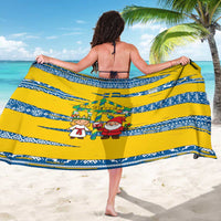 Sweden Christmas Sarong with Santa Lucia Girl Midsummer Pole Swedish Flag and Nordic Pattern Design - Wonder Print Shop