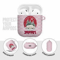 Japan Christmas AirPods Case with Sleeping Polar Bear Pine Trees and Chrysanthemum Crest Pattern - Wonder Print Shop