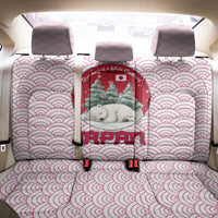 Japan Christmas Back Car Seat Cover with Sleeping Polar Bear Pine Trees and Chrysanthemum Crest Pattern - Wonder Print Shop
