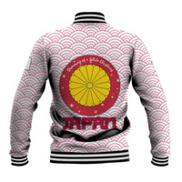 Japan Christmas Baseball Jacket with Sleeping Polar Bear Pine Trees and Chrysanthemum Crest Pattern - Wonder Print Shop