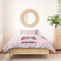 Japan Christmas Bedding Set with Sleeping Polar Bear Pine Trees and Chrysanthemum Crest Pattern - Wonder Print Shop