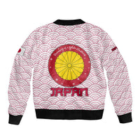 Japan Christmas Bomber Jacket with Sleeping Polar Bear Pine Trees and Chrysanthemum Crest Pattern - Wonder Print Shop