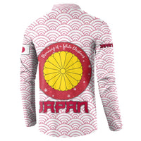 Japan Christmas Button Sweatshirt with Sleeping Polar Bear Pine Trees and Chrysanthemum Crest Pattern - Wonder Print Shop