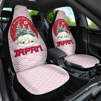 Japan Christmas Car Seat Cover with Sleeping Polar Bear Pine Trees and Chrysanthemum Crest Pattern - Wonder Print Shop