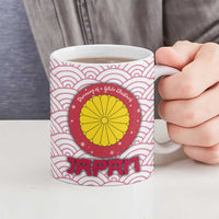 Japan Christmas Ceramic Mug with Sleeping Polar Bear Pine Trees and Chrysanthemum Crest Pattern - Wonder Print Shop