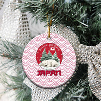 Japan Christmas Ceramic Ornament with Sleeping Polar Bear Pine Trees and Chrysanthemum Crest Pattern - Wonder Print Shop