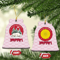 Japan Christmas Ceramic Ornament with Sleeping Polar Bear Pine Trees and Chrysanthemum Crest Pattern - Wonder Print Shop