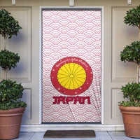 Japan Christmas Door Cover with Sleeping Polar Bear Pine Trees and Chrysanthemum Crest Pattern - Wonder Print Shop