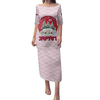 Japan Christmas Family Matching Puletasi and Hawaiian Shirt with Sleeping Polar Bear Pine Trees and Chrysanthemum Crest Pattern - Wonder Print Shop