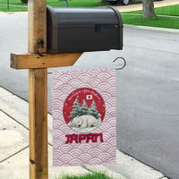 Japan Christmas Garden Flag with Sleeping Polar Bear Pine Trees and Chrysanthemum Crest Pattern - Wonder Print Shop