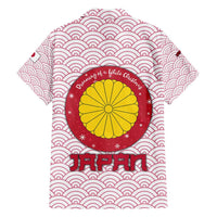 Japan Christmas Hawaiian Shirt with Sleeping Polar Bear Pine Trees and Chrysanthemum Crest Pattern - Wonder Print Shop