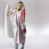 Japan Christmas Hooded Blanket with Sleeping Polar Bear Pine Trees and Chrysanthemum Crest Pattern - Wonder Print Shop