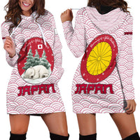 Japan Christmas Hoodie Dress with Sleeping Polar Bear Pine Trees and Chrysanthemum Crest Pattern - Wonder Print Shop
