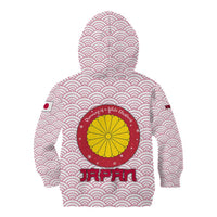 Japan Christmas Kid Hoodie with Sleeping Polar Bear Pine Trees and Chrysanthemum Crest Pattern - Wonder Print Shop