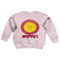 Japan Christmas Kid Ugly Christmas Sweater with Sleeping Polar Bear Pine Trees and Chrysanthemum Crest Pattern - Wonder Print Shop