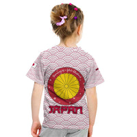 Japan Christmas Kid T Shirt with Sleeping Polar Bear Pine Trees and Chrysanthemum Crest Pattern - Wonder Print Shop