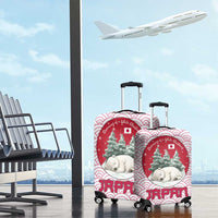Japan Christmas Luggage Cover with Sleeping Polar Bear Pine Trees and Chrysanthemum Crest Pattern - Wonder Print Shop