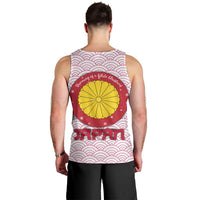Japan Christmas Men Tank Top with Sleeping Polar Bear Pine Trees and Chrysanthemum Crest Pattern - Wonder Print Shop