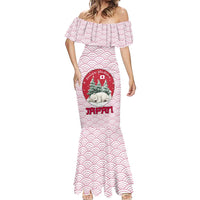 Japan Christmas Mermaid Dress with Sleeping Polar Bear Pine Trees and Chrysanthemum Crest Pattern - Wonder Print Shop