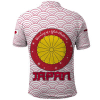 Japan Christmas Polo Shirt with Sleeping Polar Bear Pine Trees and Chrysanthemum Crest Pattern - Wonder Print Shop