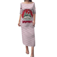 Japan Christmas Puletasi with Sleeping Polar Bear Pine Trees and Chrysanthemum Crest Pattern - Wonder Print Shop
