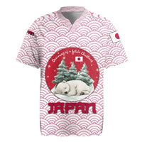 Japan Christmas Rugby Jersey with Sleeping Polar Bear Pine Trees and Chrysanthemum Crest Pattern - Wonder Print Shop