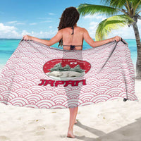 Japan Christmas Sarong with Sleeping Polar Bear Pine Trees and Chrysanthemum Crest Pattern - Wonder Print Shop