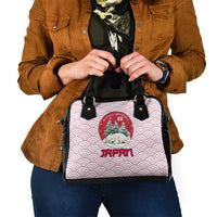 Japan Christmas Shoulder Handbag with Sleeping Polar Bear Pine Trees and Chrysanthemum Crest Pattern - Wonder Print Shop