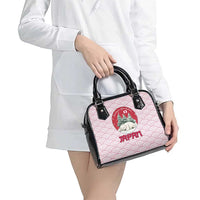 Japan Christmas Shoulder Handbag with Sleeping Polar Bear Pine Trees and Chrysanthemum Crest Pattern - Wonder Print Shop