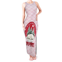 Japan Christmas Tank Maxi Dress with Sleeping Polar Bear Pine Trees and Chrysanthemum Crest Pattern - Wonder Print Shop