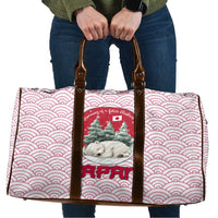 Japan Christmas Travel Bag with Sleeping Polar Bear Pine Trees and Chrysanthemum Crest Pattern - Wonder Print Shop
