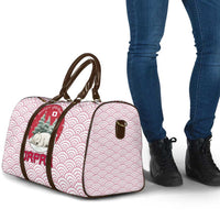 Japan Christmas Travel Bag with Sleeping Polar Bear Pine Trees and Chrysanthemum Crest Pattern - Wonder Print Shop