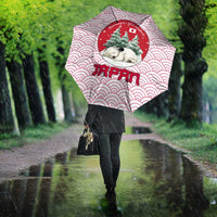 Japan Christmas Umbrella with Sleeping Polar Bear Pine Trees and Chrysanthemum Crest Pattern - Wonder Print Shop