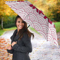 Japan Christmas Umbrella with Sleeping Polar Bear Pine Trees and Chrysanthemum Crest Pattern - Wonder Print Shop