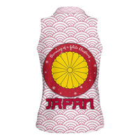 Japan Christmas Women Sleeveless Polo Shirt with Sleeping Polar Bear Pine Trees and Chrysanthemum Crest Pattern - Wonder Print Shop