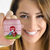 Japan Christmas AirPods Case with Santa Mount Fuji Rising Sun and Festive Pattern Design - Wonder Print Shop