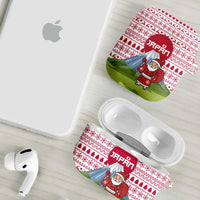 Japan Christmas AirPods Case with Santa Mount Fuji Rising Sun and Festive Pattern Design - Wonder Print Shop