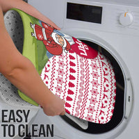 Japan Christmas Bathroom Set with Santa Mount Fuji Rising Sun and Festive Pattern Design - Wonder Print Shop