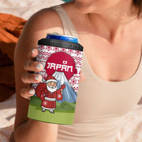 Japan Christmas 4 in 1 Can Cooler Tumbler with Santa Mount Fuji Rising Sun and Festive Pattern Design - Wonder Print Shop