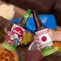 Japan Christmas 4 in 1 Can Cooler Tumbler with Santa Mount Fuji Rising Sun and Festive Pattern Design - Wonder Print Shop