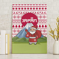 Japan Christmas Canvas Wall Art with Santa Mount Fuji Rising Sun and Festive Pattern Design - Wonder Print Shop