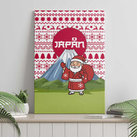 Japan Christmas Canvas Wall Art with Santa Mount Fuji Rising Sun and Festive Pattern Design - Wonder Print Shop