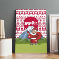 Japan Christmas Canvas Wall Art with Santa Mount Fuji Rising Sun and Festive Pattern Design - Wonder Print Shop